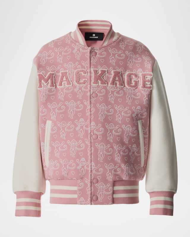 x Roller Rabbit Kid's NELS Varsity Bomber Jacket, Size 2-6